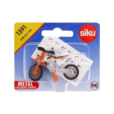 Мотоцикл Siku 1391 KTM SX-F 450 кроссовый 1/87, 5.6 см, оранжевый/белый