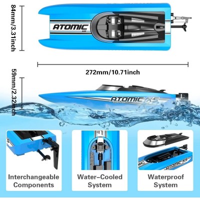 Радиоуправляемый катер Volantex RC AtomicXS синий 2.4G LiPo RTR