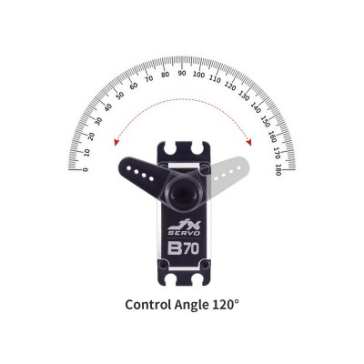 Сервомашинка цифровая JX Servo B70 (87г/72/0.10/12.0V) бесколлекторная, Full metal